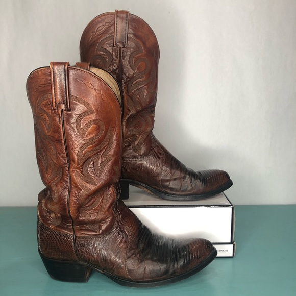 Dan Post Other - Dan Post Exotic Lizard Antique Brown Cowboy Boots